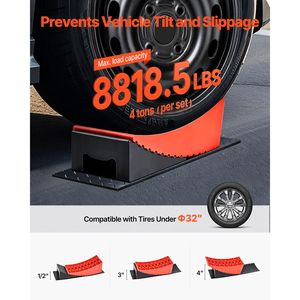 2 Pezzi Cunei di Livellamento Curvi per Camper, Accessori Esterni per RV, Capacità 8818.5 libbre, Altezza Massima di Livellamento 4 Pollici - Product Image 2