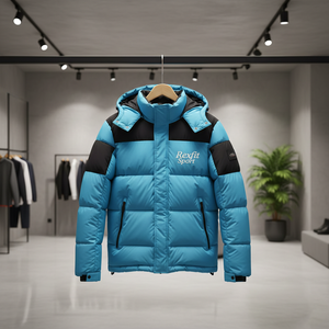 RexFit Sports Custom Hooded Winter Puffer Jacket Mens Womens Outdoor Down Coat Embroidered Logo OEM