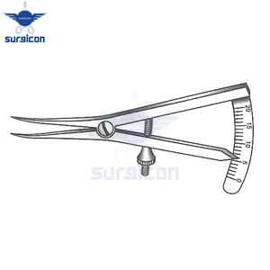 Calibrador Castroviejo de 8 cm / 3-1/4 Pulgadas, Curvo, Rango de Medición de 20 mm, Precisión, Acero Inoxidable, Oftálmico, Quirúrgico - Product Image 6