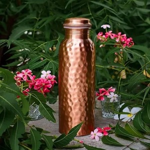 Hand Etched <b>Copper</b> <b>Water</b> <b>Bottle</b> Decorative Surface Ayurvedic Drinking <b>Bottle</b> for Home Office Fitness and Gifting Use - Product Image 6