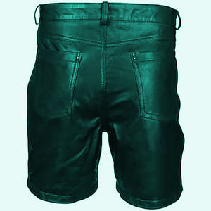 Made in Pakistan <b>Men's</b> <b>Leather</b> <b>Shorts</b>-Solid Hip Hop Style Waterproof Canvas Knitted Fabric OEM Service Custom Color High Quality - Product Image 2