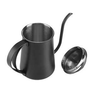 Bouilloire à café en acier inoxydable à bec col de cygne, finition noire, pour café filtre, avec bec verseur à contrôle précis pour la préparation de café à la maison - Product Image 3