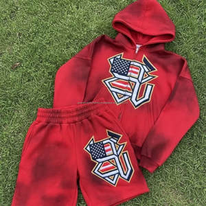 Ensemble de survêtement streetwear surdimensionné pour homme avec masque intégré, en molleton épais, vente en gros, marque de vêtements à marque privée - Product Image 6