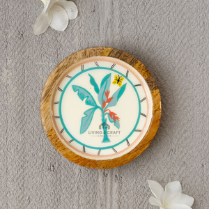 Eco Friendly Wooden <b>Coaster</b> Set with Enamel Artwork Handmade Acacia Wood <b>Table</b> <b>Coasters</b> - Product Image 4