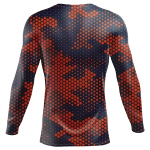 Rashguard à manches longues pour homme, imprimé points rouges, séchage rapide, polyester, qualité supérieure, pour le surf ou la gym - Product Image 2