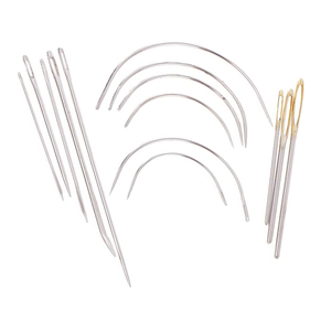 Kit d'aiguilles de tissage de cheveux assorties fourni par l'usine, ensemble d'aiguilles courbées en C, droites et à œil doré en acier inoxydable pour extensions capillaires - Product Image 1