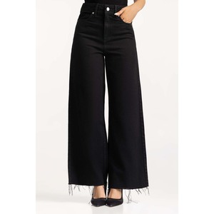 Women's Cute Solid Comfortable Slimming Wide Leg Cotton Denim Pants Breathable <b>Waterproof</b> Quick Dry Washable Elastic Streetwear - Product Image 5