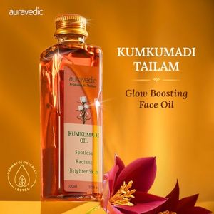 Aceite Herbal Auravedic Kumkumadi y Aceite Corporal y Facial Tailam 100ml Corrector de Manchas Oscuras para una Piel Radiante - Product Image 6