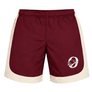 Mens <b>Burgundy</b> Neutral Colorblock Nylon Hoodie <b>Shorts</b> Set Quarter Zip Lightweight Athletic Running Gym Casual Sports Outfit - Product Image 5