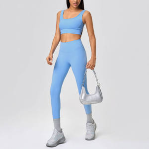 Ensemble de survêtements sportifs sur mesure pour femmes, avec leggings taille haute antichoc, décontracté, respirant, pour yoga, gym et fitness - Product Image 5