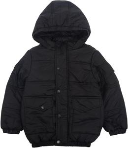 Veste matelassée imperméable personnalisée pour enfants, douce, 100 % polyester, à capuche, avec col montant et motif frontal, idéale pour l'hiver - Product Image 1