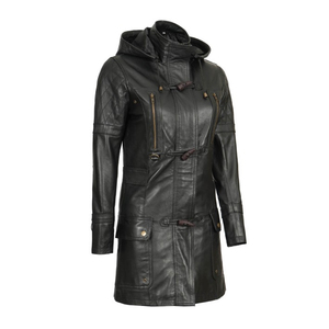 Abrigo Clásico de Cuero para Mujer, de Largo Completo, con Acabado Refinado y Estilo Versátil para la Moda Moderna - Product Image 3