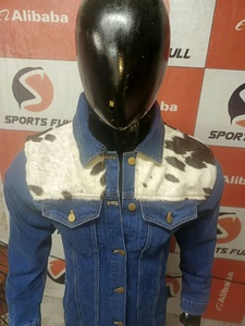 Denim Trucker <b>Jacket</b> with Cow Skin Fur Collar Printed Turn-down Neck Full Sleeve Breathable Streetwear <b>Women's</b> Autumn <b>Jacket</b> - Product Image 3