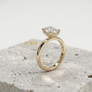 Oval Cut Solitaire Engagement <b>Ring</b> in 925 Sterling <b>Silver</b> Hidden Halo Minimalist <b>Ring</b> for Women - Product Image 3