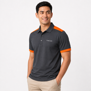Polo multicolore multipanneaux très demandé pour hommes, vente en gros, séchage rapide, respirant, logo brodé, polos pour hommes - Product Image 3