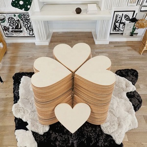 Creative Polished Eco-Friendly <b>Wooden</b> Heart-Shaped DIY Decorative <b>Slices</b> Multi-Functional Tabletop Valentine's Day Wedding - Product Image 3