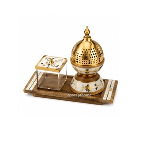 Middle East Black Eco-friendly Long-lasting Hand-made High Quality Incense <b>Burner</b> Acacia Wood Base Modern Art Antique Diffuser - Product Image 2