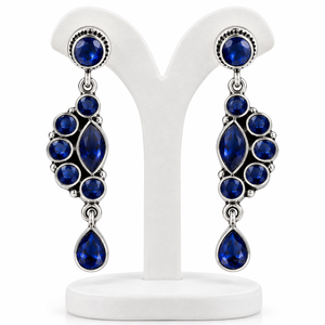 Proveedor Confiable de Pendientes Colgantes de Plata Oxidada con Múltiples Piedras para Mujer, Proveedor de Joyería al por Mayor, Fabricante de India - Product Image 3