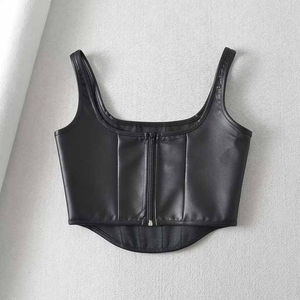 Camisa informal de cuero PU para mujer, con botones, de manga larga, estilo oversized, con tacto suave y cuello vuelto para uso diario. - Product Image 6