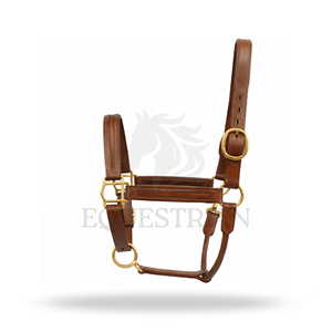 Harnais de cheval en cuir de qualité supérieure, rembourré, réglable, avec ferrures en laiton - Product Image 3