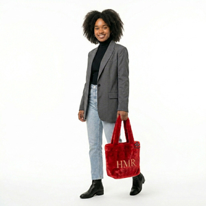 Sac à main d'épaule moelleux Delta Sigma pour femme, style maçonnique, accessoire de mode hivernal de luxe en polyester durable - Product Image 1