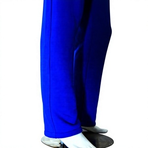 Royal <b>Blue</b> Ladies Wide Leg <b>Cargo</b> Pants Mid Waist 300g Heavyweight Fleece 100% Cotton Eco-Friendly Breathable <b>Women's</b> Pants - Product Image 4