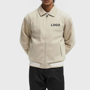 Chaqueta Varsity Personalizada para Hombre, OEM ODM, Chaqueta Letterman con Cuerpo de Lana, Mangas de Cuero, Puños Acanalados, Chaqueta Universitaria de Béisbol, Suministro al por Mayor - Product Image 5