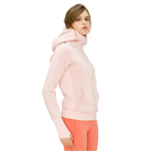 Custom Logo Printed Breathable Woven Cotton Winter Women's Fleece Jacket Sport <b>Running</b> Zipper <b>Hoodie</b> - Product Image 1