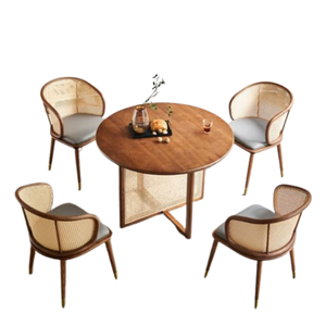 Venta caliente Sillas de comedor modernas Set Muebles de comedor Juego de comedor de madera de teca Precio al por mayor Producto - Product Image 1