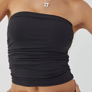 Camiseta sin mangas elástica para mujer, camisa informal de verano de punto acanalado a la moda - Product Image 4