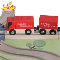 Vente chaude Éducatif DIY Jouet Électrique En Bois Train Piste Ensemble Pour Enfants W04C255