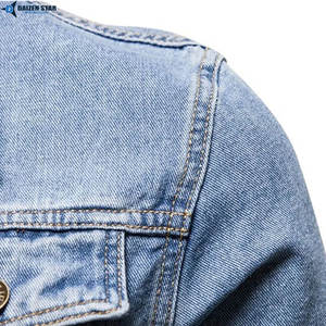 Chaqueta de Mezclilla Clásica Casual para Hombre, Estilo Vintage, Ropa de Calle Moderna, Lavado a la Piedra, Parches, Botones, Cómoda para Uso Diario - Product Image 5