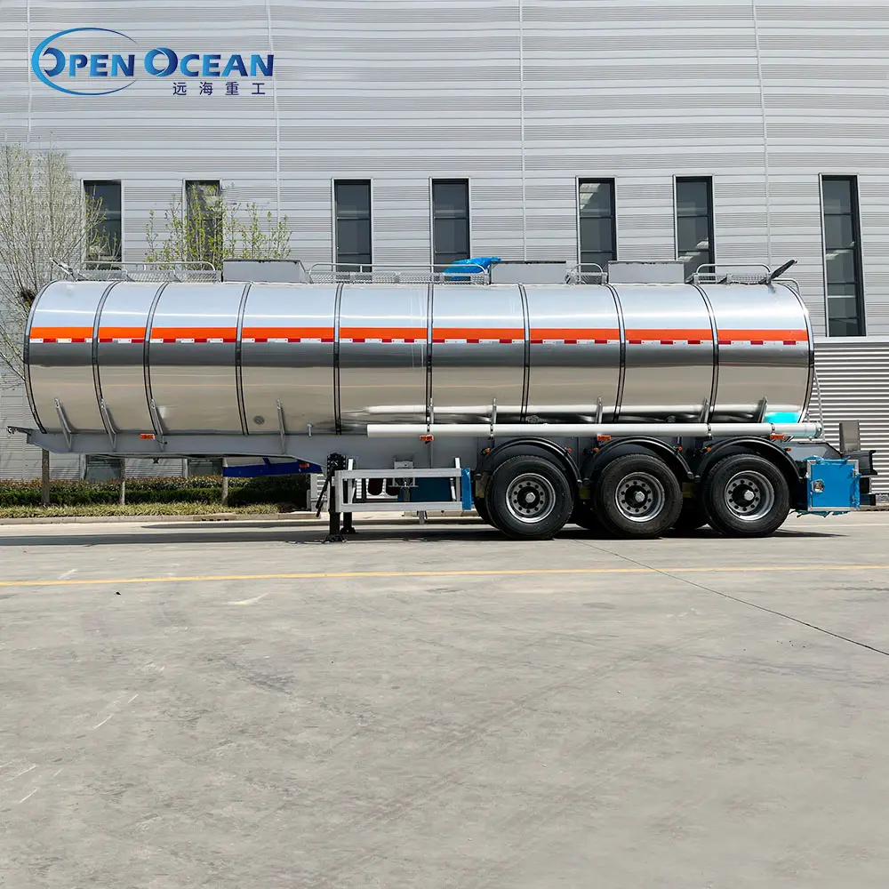 2/3 poros baja tahan karat/tangki paduan aluminium/truk Tanker Semi Trailer untuk minyak/bahan bakar/Diesel/bensin/air/transportasi susu
