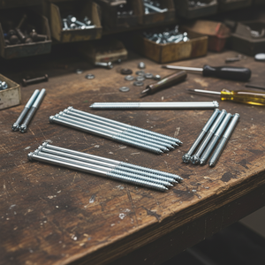 Tornillos para Madera de Doble Rosca Métricos/Pulgadas, Diámetro M6-M12, Cabeza Ranurada, Rosca Parcial, Clase 4.8 y 6.8, Acero al Carbono Zincado DIN - Product Image 1