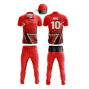 Ensemble de maillot et pantalon de cricket personnalisé pour équipe, manches courtes, impression par transfert thermique, 100% polyester - Product Image 4