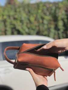 Luxury Leather <b>Toiletry</b> Bag Men Travel Cosmetic Organizer Waterproof Dopp Kit <b>Storage</b> Bag LTB-0125 - Product Image 5