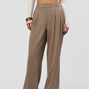 Pantalones de Pierna Ancha de Cintura Alta para Mujer, Satinados, Holgados, Plisados, Largos, de Color Sólido, Estilo Minimalista Otoñal - Product Image 5