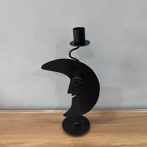 เชิงเทียนเหล็กทรงดวงจันทร์ตกแต่งสีดำตกแต่งบ้าน - Product Image 2