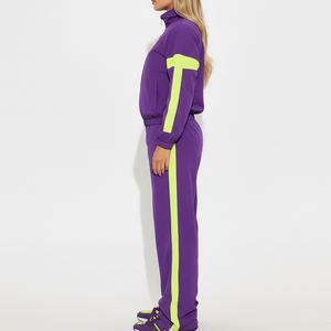 Conjunto Deportivo de Nylon para Mujer, Estilo Moderno, Resistente al Viento y al Agua, Chaqueta con Cierre y Pantalones Deportivos, Ajuste Holgado - Product Image 2