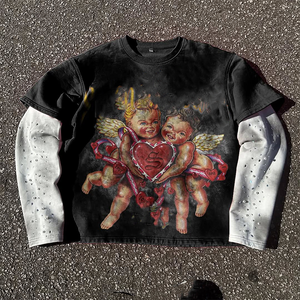 Camiseta con estampado DTG personalizado de peso pesado, Camiseta con cuello redondo y lavado ácido, camiseta blanca Vintage de gran tamaño con ajuste en caja de 400 gramos - Product Image 6