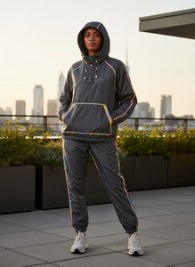Premium Reflective Piping Colorful Windbreaker Tracksuit - <b>High</b>-<b>Visibility</b> Sportswear Set Bulk MOQ Supply - Product Image 5