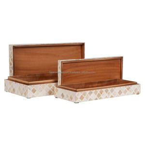 <b>Mother</b> of Pearl Resin Jewelry Storage Box with Winding Ring Gift with Elegant Model Pattern from India By Falak World Export - Product Image 1