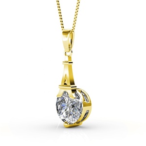 डेसिनी रोमांटिक पेरिस एफिल टॉवर पेलेंट स्वारोव्स्की क्रिस्टल स्टर्लिंग चांदी 925 निकल मुक्त गहने हार - Product Image 6