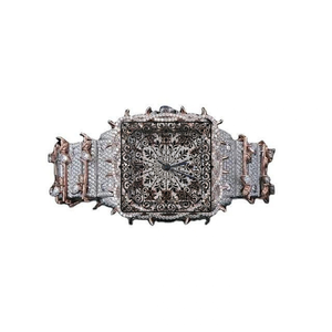 AMBER JEWELS นาฬิกาควอทซ์สุดหรูสำหรับทุกเพศตัวเรือนสีทองประดับเพชรหน้าปัดอะนาล็อกคริสตัลแซฟไฟร์โครโนกราฟแบบพับได้ - Product Image 1