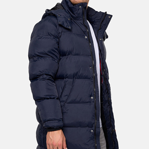 Veste d'hiver décontractée pour homme, à capuche, rembourrée de duvet, coupe-vent, avec fermeture éclair et poches latérales - Product Image 4