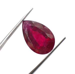 Rubis rouge cultivé en laboratoire avec inclusions, pierre précieuse en forme de poire, rubis rouge, 20x13 mm, pierre de naissance de juillet pour la fabrication de bijoux - Product Image 5