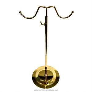 Présentoir Astrid de Luxe Moderne 70 CM en Acier Inoxydable Doré Poli Écologique pour Perruques et Extensions Capillaires pour Salon - Product Image 4