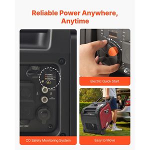 Generatore Inverter Silenzioso da 4200W di Picco con Avviamento Elettrico per Uso Domestico ed Esterno Alimentato a Benzina - Product Image 6