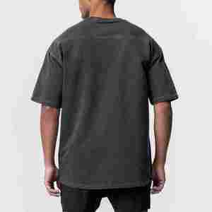 Camisetas de Hombre de Alta Calidad con Lavado Ácido, Manga Corta, Cuello en V, 100% Algodón, Impresión de Serigrafía Sólida, Impresión de Logotipo Personalizado - Product Image 4