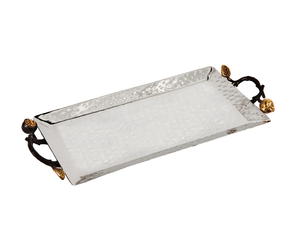 Bandeja Decorativa para Hotel en Oferta, con Asas Esculpidas en Metal Martillado con Forma de Granadas, Pieza Auténtica Personalizada - Product Image 4
